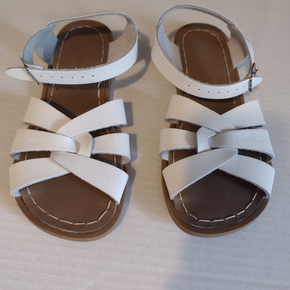 Salt Water Sandals Little Girls White Kid's Size 3 Hoyway Shoes UNUSED